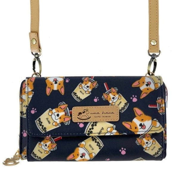 Uma Hana Handbags - Boba Corgi Crossbody Shoulder Clutch Purse